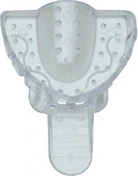 Vista Apex Clear Plastic Impression Tray, #3 Medium Upper, Perforated, 12/Bag, 310003