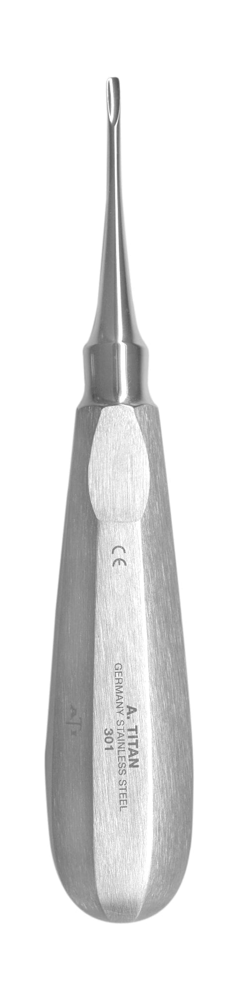 A. Titan Instruments #301 Small Straight Surgical Elevator, 2.5mm Tip, Stainless Steel, 1/Pk