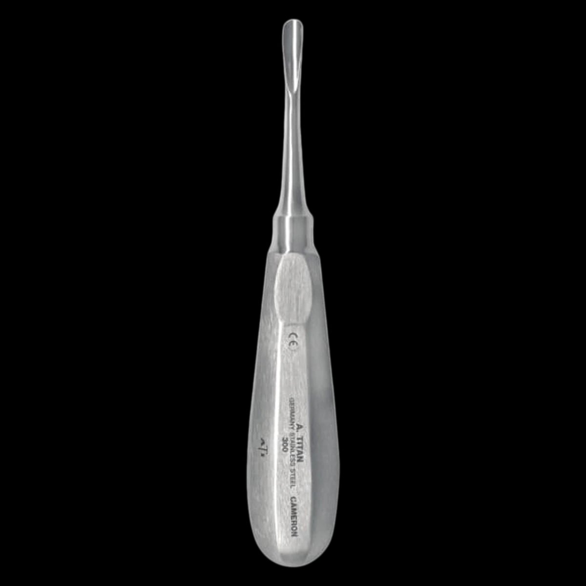 A. Titan Instruments #300 Cameron Root Elevator, Serrated, 15.5 cm, Stainless Steel