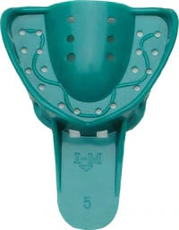 Vista Apex Disposable Plastic Impression Tray, #5 Small Upper, Perforated, Green, 12/Pk, 311005
