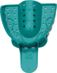 Vista Apex Disposable Plastic Impression Tray, #1 Large Upper, Green, Perforated, 12/Pk, 311001