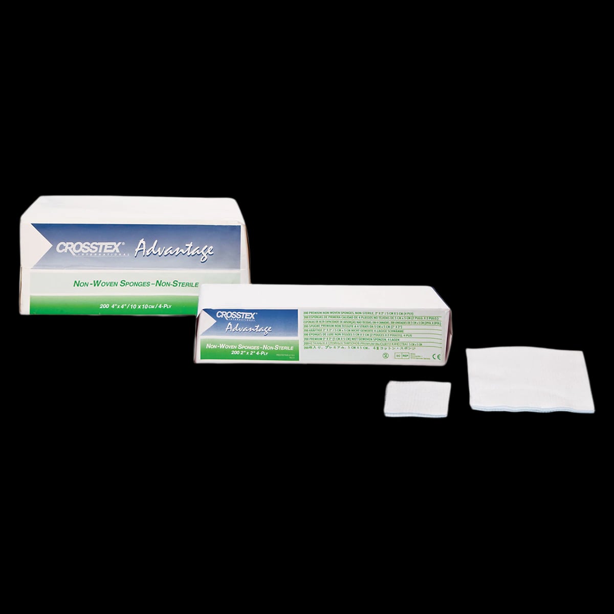 Crosstex Advantage Plus Non-Woven Sponges, 2" x 2", 4-Ply, Non-Sterile, 5000/Case, ENCNWL