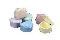 Plasdent Classic Denture Bath with Rinsing Basket, One-Touch Lid, Assorted Colors, 12/Box, 200BTH-A