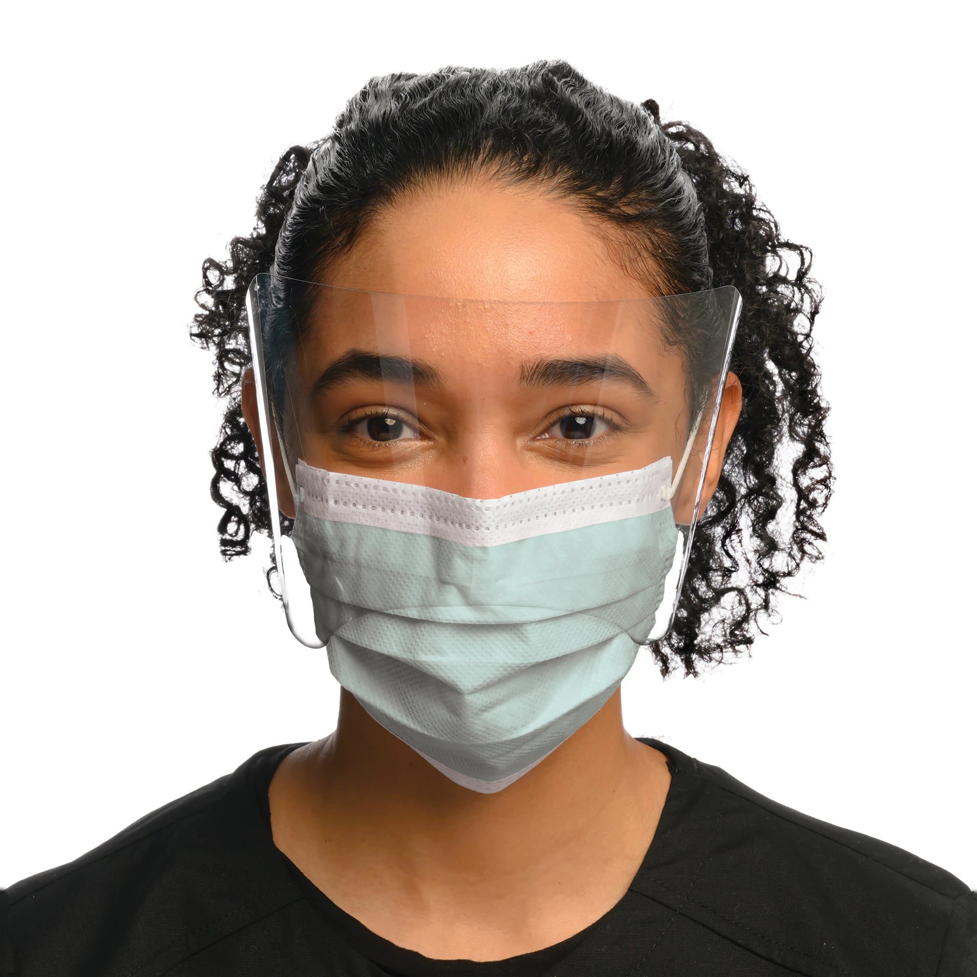 Isofluid FogFree Earloop Surgical Face Mask with Splash Visor, ASTM Level 1, Blue, 25/Box, GCIPWB