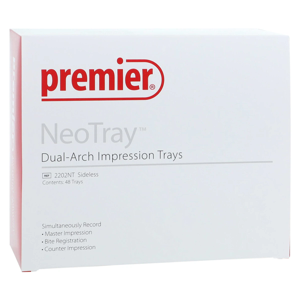 NeoTray Sideless Posterior Triple Bite Impression Trays, Gold Mesh, 48/Pkg, 2202NT