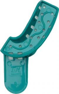 Vista Apex Disposable Plastic Impression Trays, #8 Upper Left/Lower Right, Green, Perforated, 12/Pk, 311008