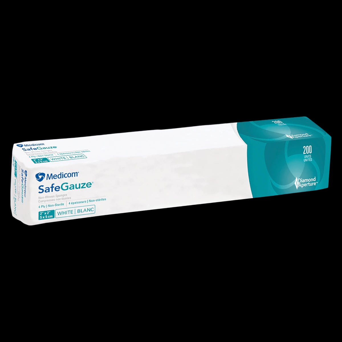 Medicom SafeGauze Premium Non-Woven Sponges, 2" x 2", 4-Ply, Non-Sterile, 5000/Case, 4522-5