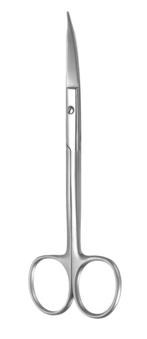 A. Titan Instruments Stainless Steel Goldman Fox Curved Scissor, Serrated, 5", 1/Pk