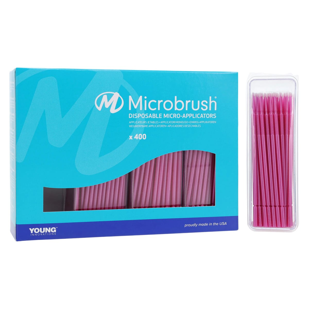 Microbrush Plus Micro-Applicator Dispenser Refills, Fine, Pink, 400/Pk, PF400PI