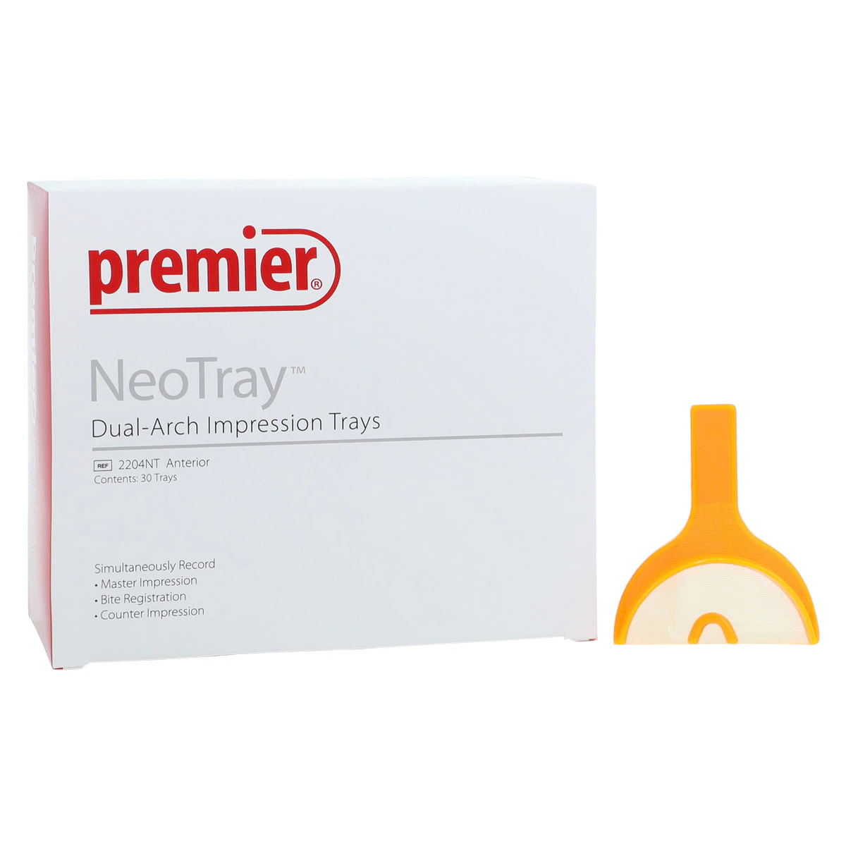 NeoTray Anterior Triple Bite Impression Trays, Gold Mesh, 30/Box, 2204NT