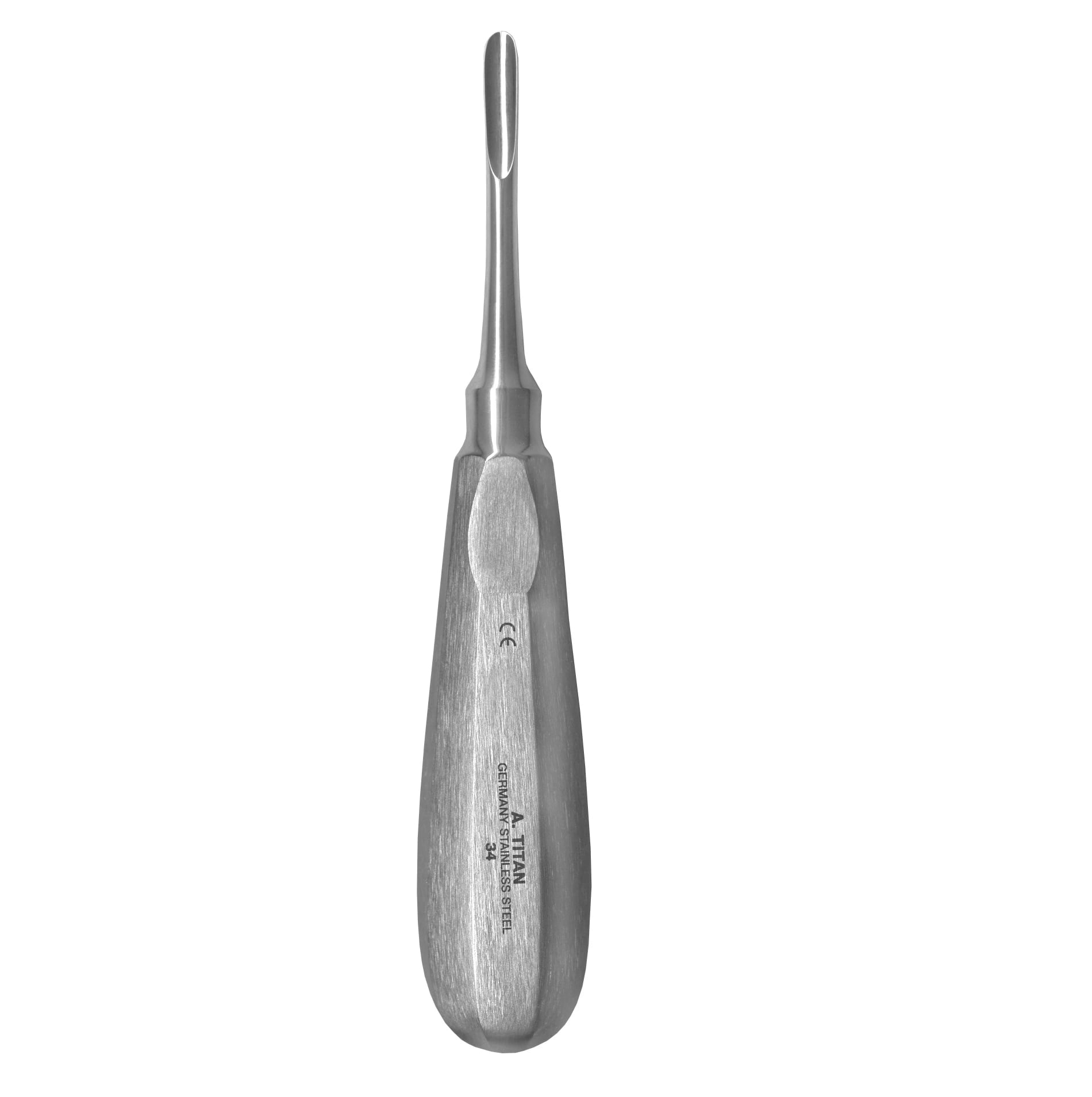 A Titan Instruments Large Straight Seldin Elevator #34, 5.0mm Tip, Single End, Stainless Steel