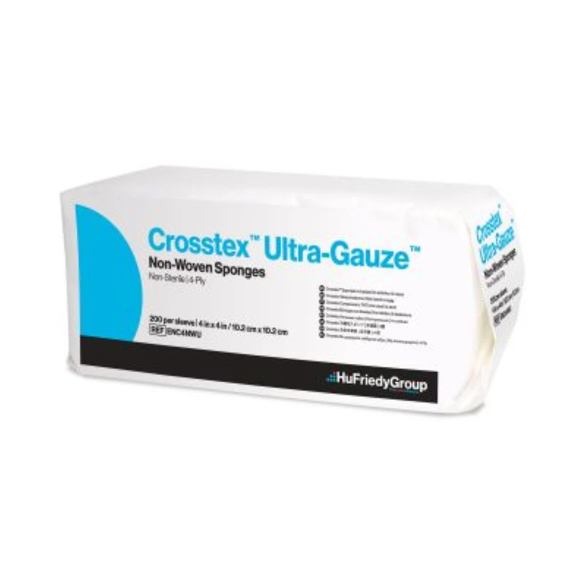 Crosstex Ultra Gauze Non-Woven Sponges, 4" x 4", 4-Ply, Non-Sterile, 2000/Case, ENC4NWU