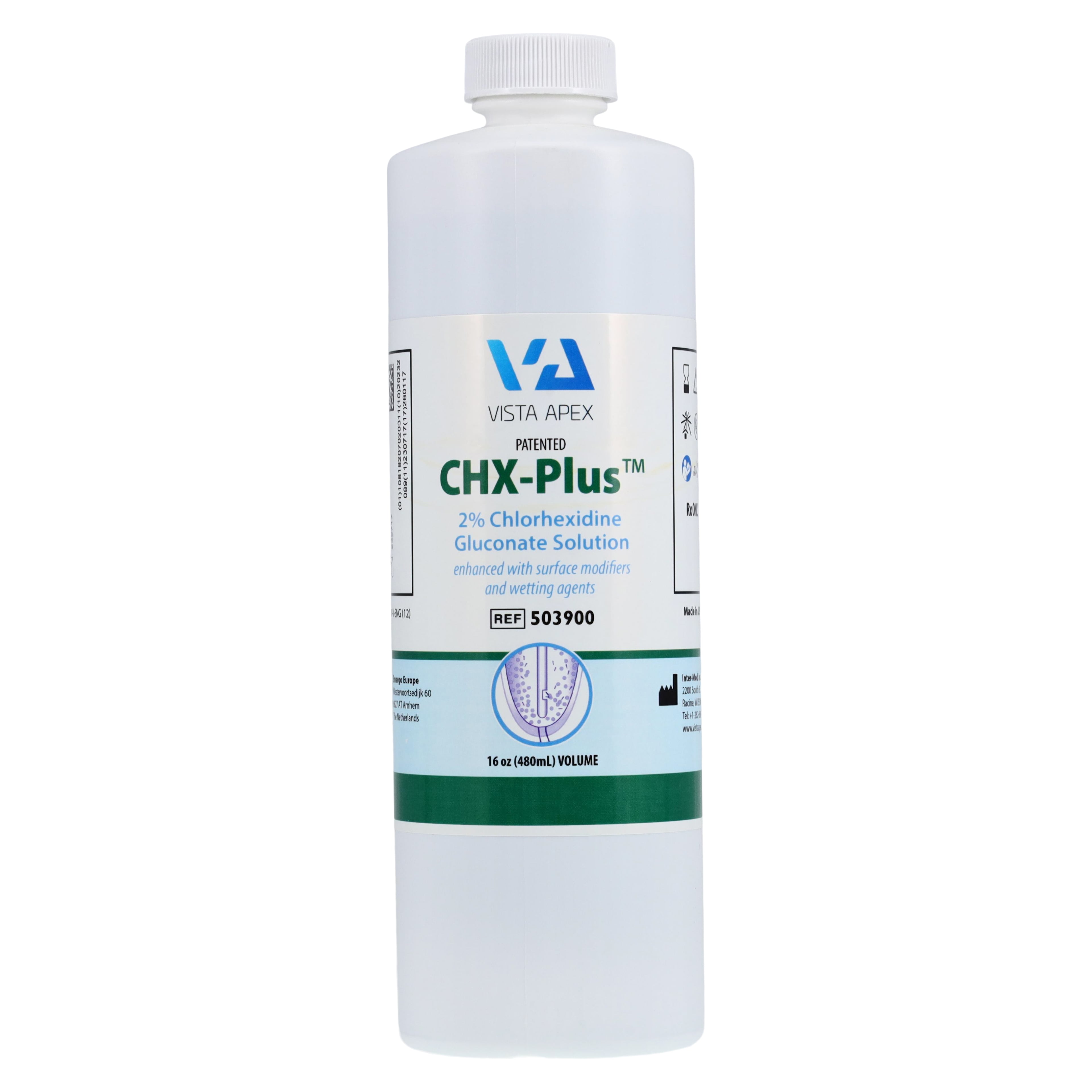CHX-Plus Irrigant, 2% Chlorhexidine Gluconate, 16 oz Bottle, 1/Pk, 503900