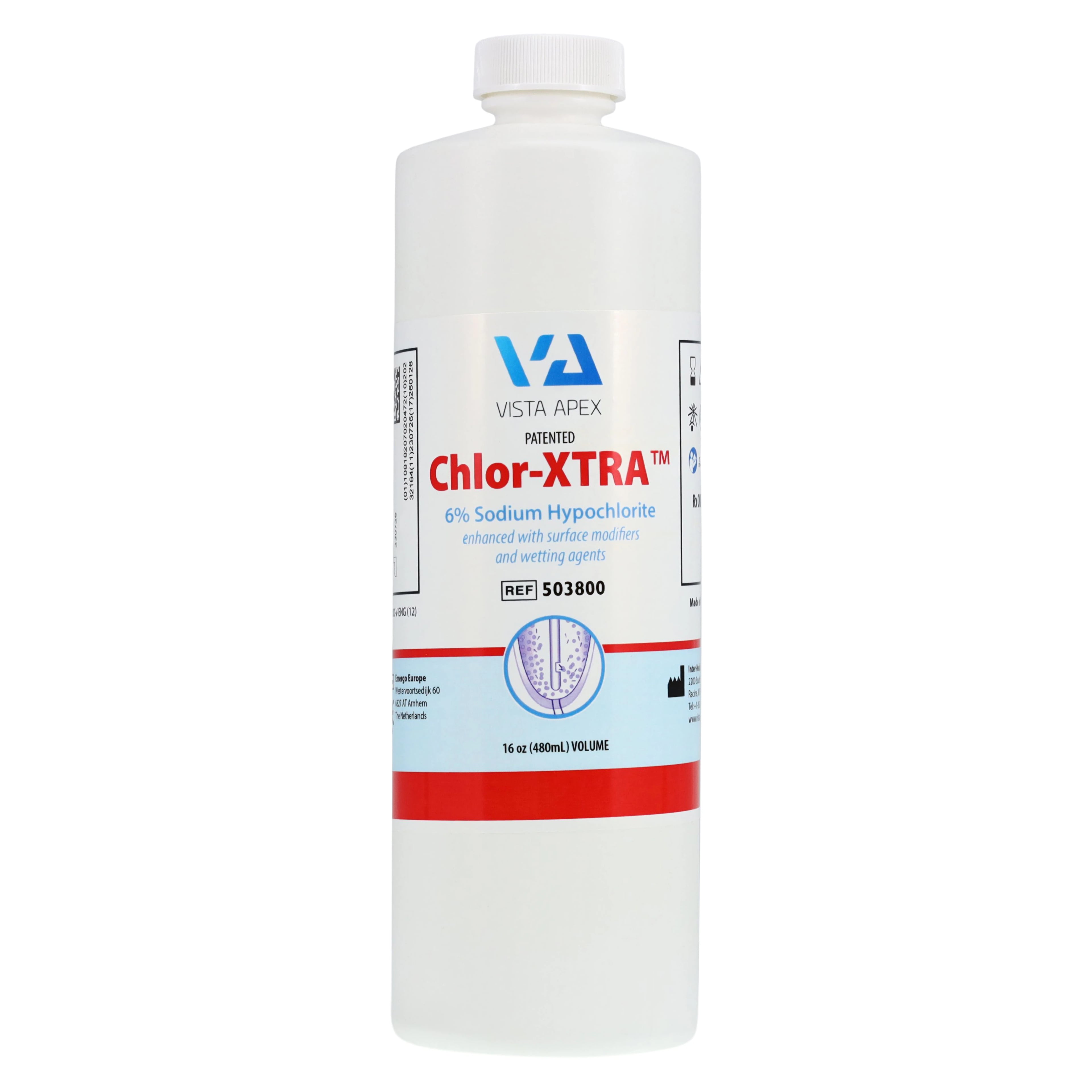 Chlor-XTRA 6% Sodium Hypochlorite Root Canal Irrigation Solution, 16 oz Bottle, 503800