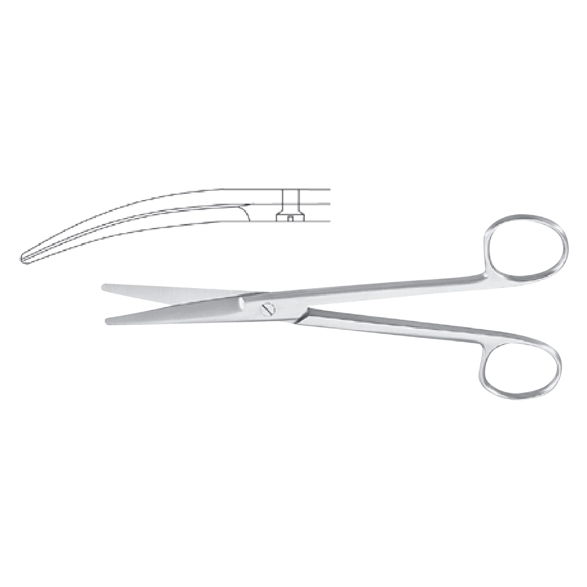 Meister-Hand Mayo Dissecting Scissors, Curved, 5-1/2", Stainless Steel, Each