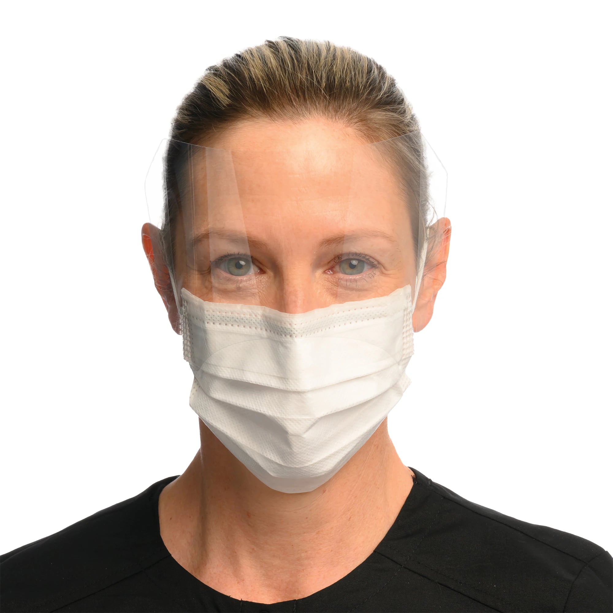 Crosstex Ultra Sensitive FogFree Earloop Surgical Face Mask with Shield, ASTM Level 3, White, 25/Box, GCPWS