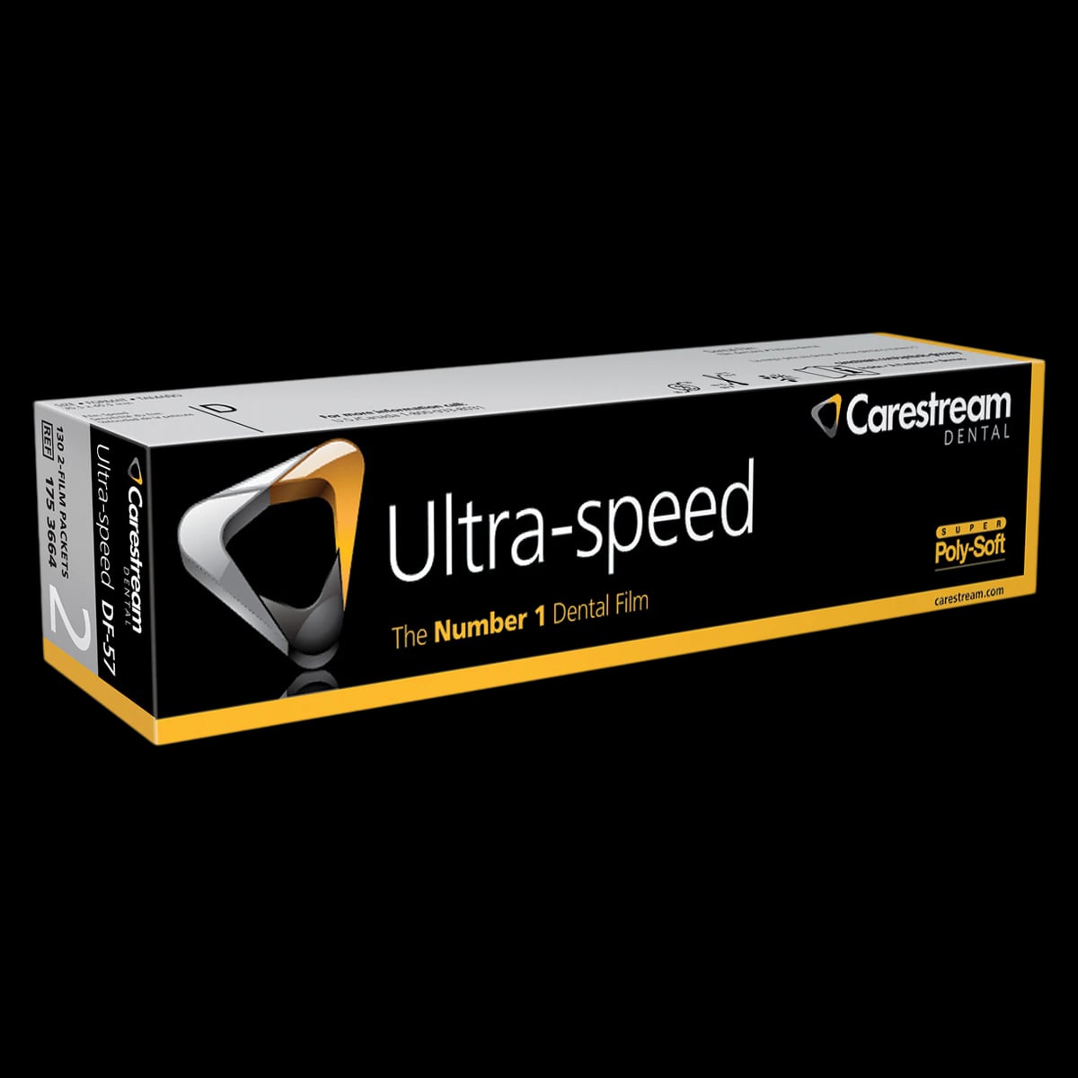 Carestream Ultra-Speed Dental Film DF-57, Size 2, Periapical, Double Film, Super Poly-Soft Packets, 130/Pkg, 1753664