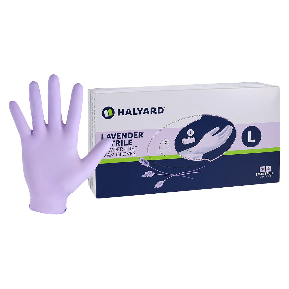 O&M Halyard Lavender Nitrile Exam Gloves, Powder-Free, Non-Sterile, Large, 250/Box