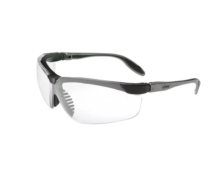 UVEX Genesis Safety Eyewear, Clear Lens, Black Frame, 1/Pk, 355810