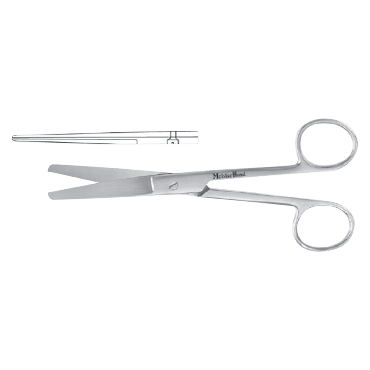 Miltex Meister-Hand Operating Scissors, Straight, 4-1/2", Stainless Steel, Blunt/Blunt