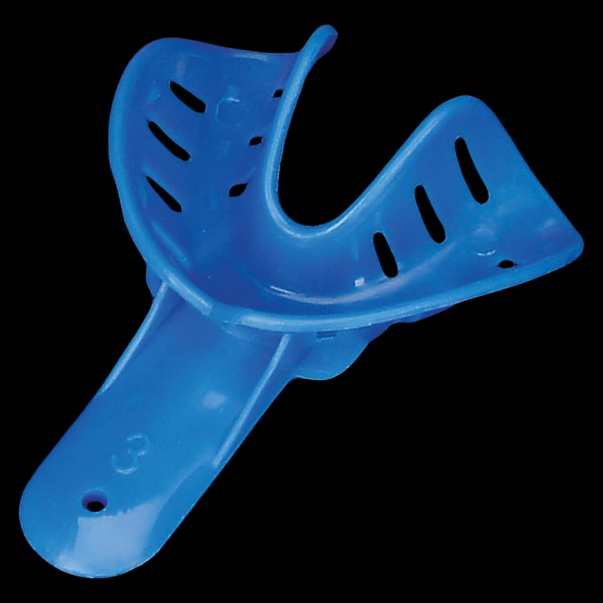 Excellent-Colors Ortho Impression Trays, Child, Lower #3, Large, Blue, Perforated, Disposable, 25/Pk, ITO-3L