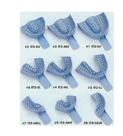 Excellent II Disposable Impression Trays, #4 Medium Lower Arch, Perforated, Baby Blue, 12/Pk, IT2-ML