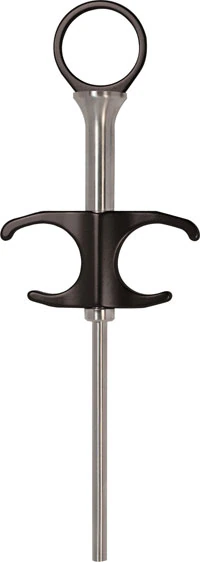 A. Titan Straight Bone Funnel, 6.0mm, Stainless Steel, Blue Comfort Grip Thumb Ring