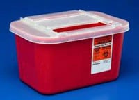 Cardinal Health Sharps-A-Gator Sharps Container, 1 Gallon, Red with Clear Sliding Lid, 31143699