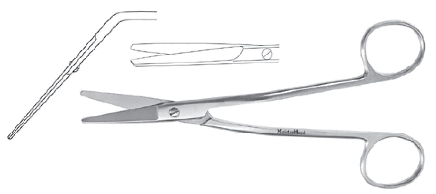Miltex Meister-Hand Fomon Dissecting Scissors, Angled, 5-1/2" Stainless Steel
