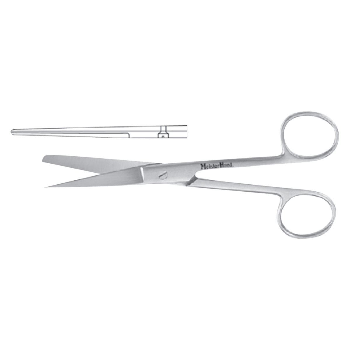 Meister-Hand Operating Scissors, Straight, 6-1/2", Stainless Steel, Each