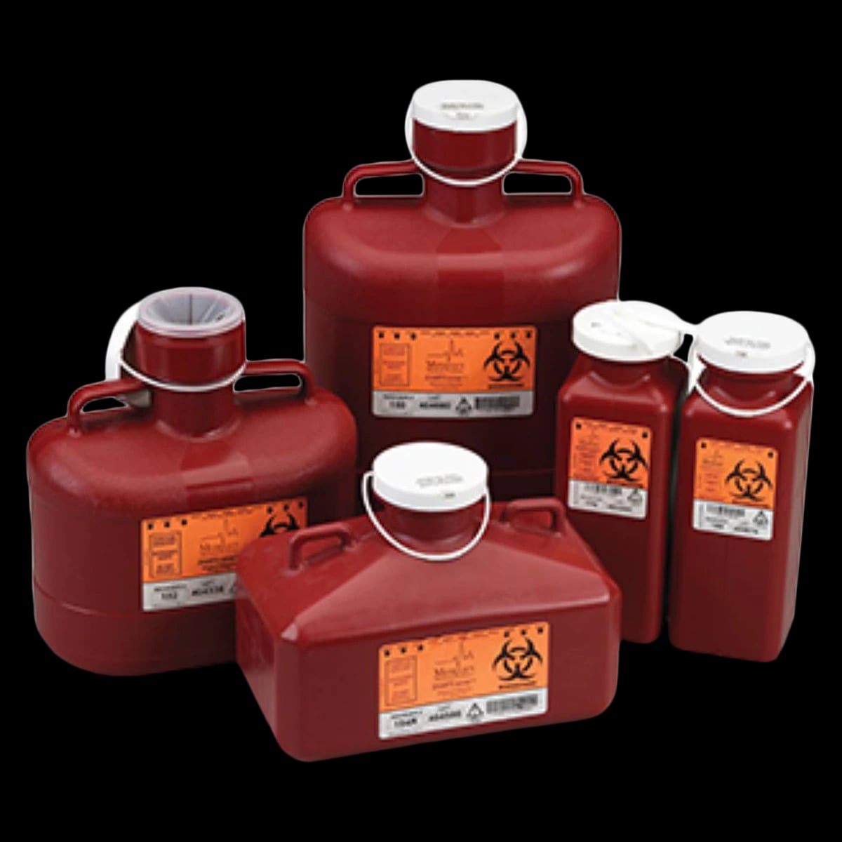 Sharps Container, 12 Quart (3 Gallon), Red, Large Wide Opening, Locking Cap, 12x9x11"