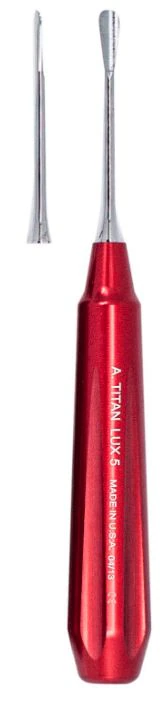 A. Titan Instruments Stainless Steel Straight D-Lux Luxating Elevator, 5mm Tip, LUX5, 1/Pk