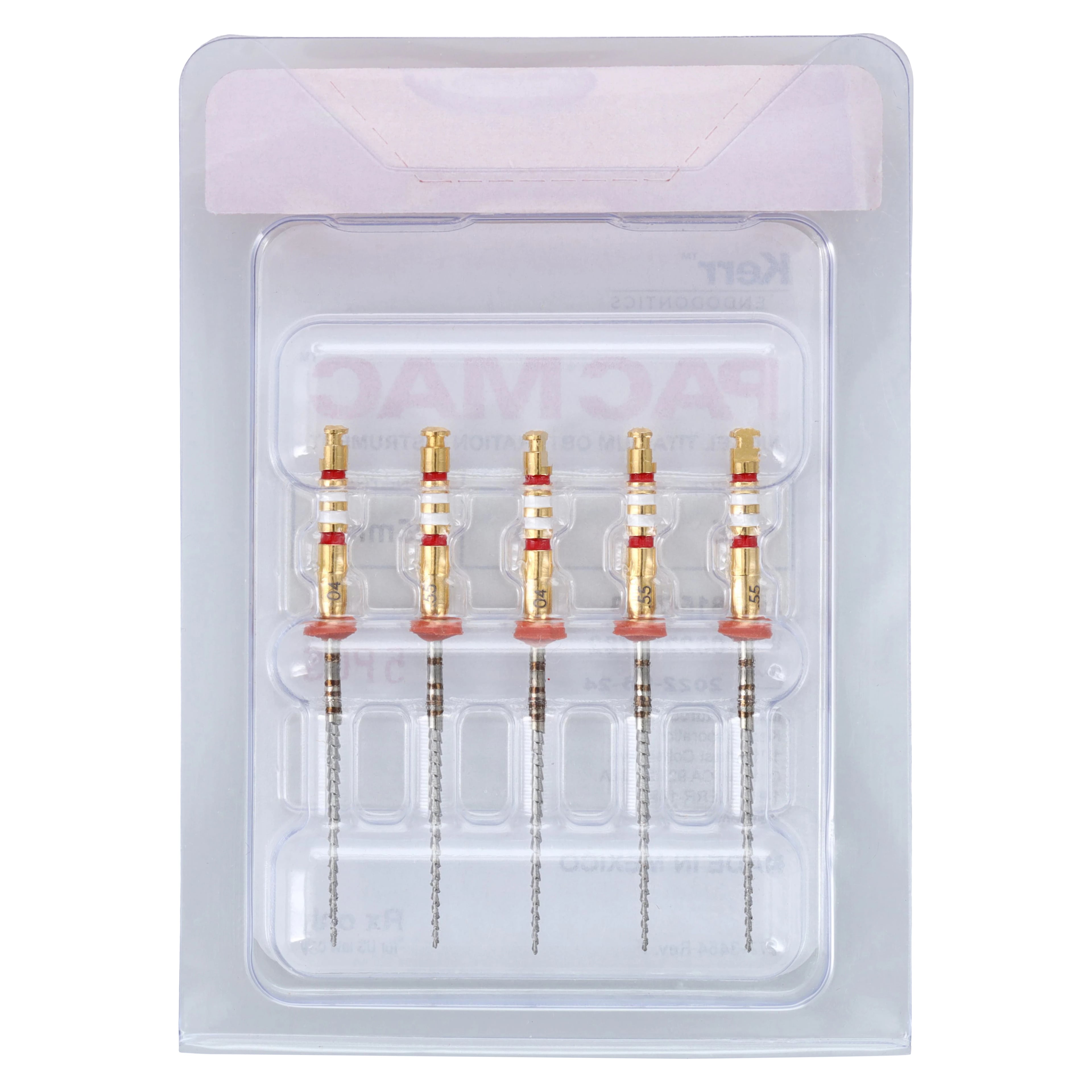 PacMac Condensers, #55, .04 Taper, 25mm, Nickel-Titanium, Red, 5/Pk, 815-7533