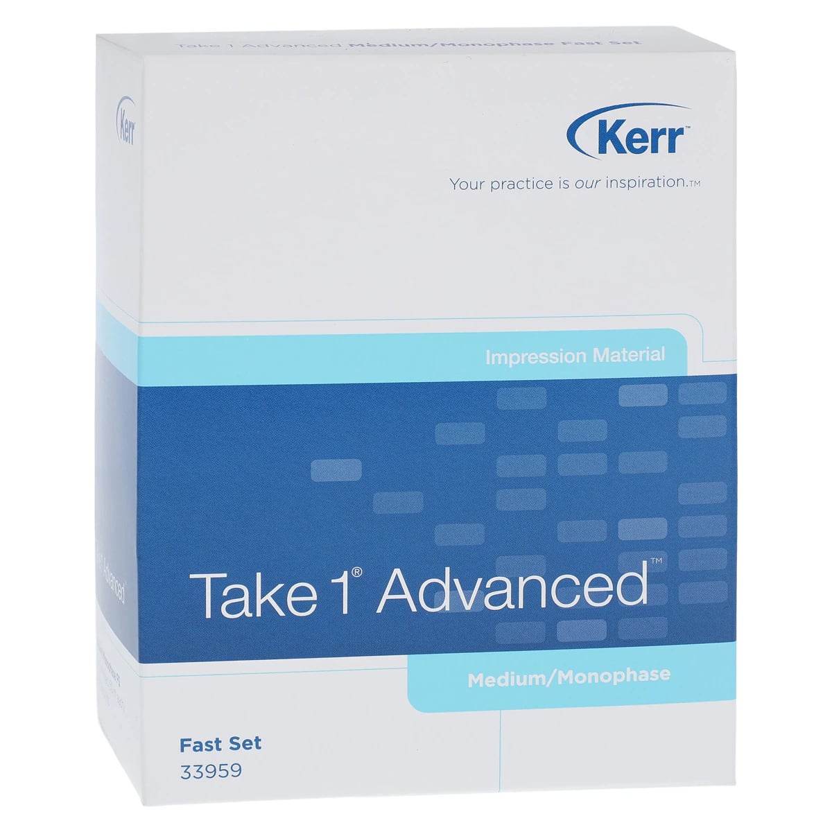 Take 1 Advanced VPS Impression Material, Medium/Monophase Body Wash, Fast Set, Light Blue, 50 ml Cartridge Refill, 2/Pk, 33959