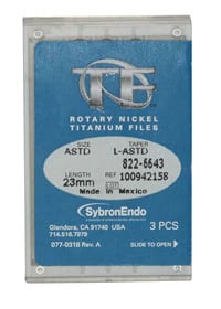 TF™ Twisted Files NiTi Rotary Files, 23mm, Large Apical Assorted (30/.06, 35/.06, 40/.04), 3/Pack, 822-6643
