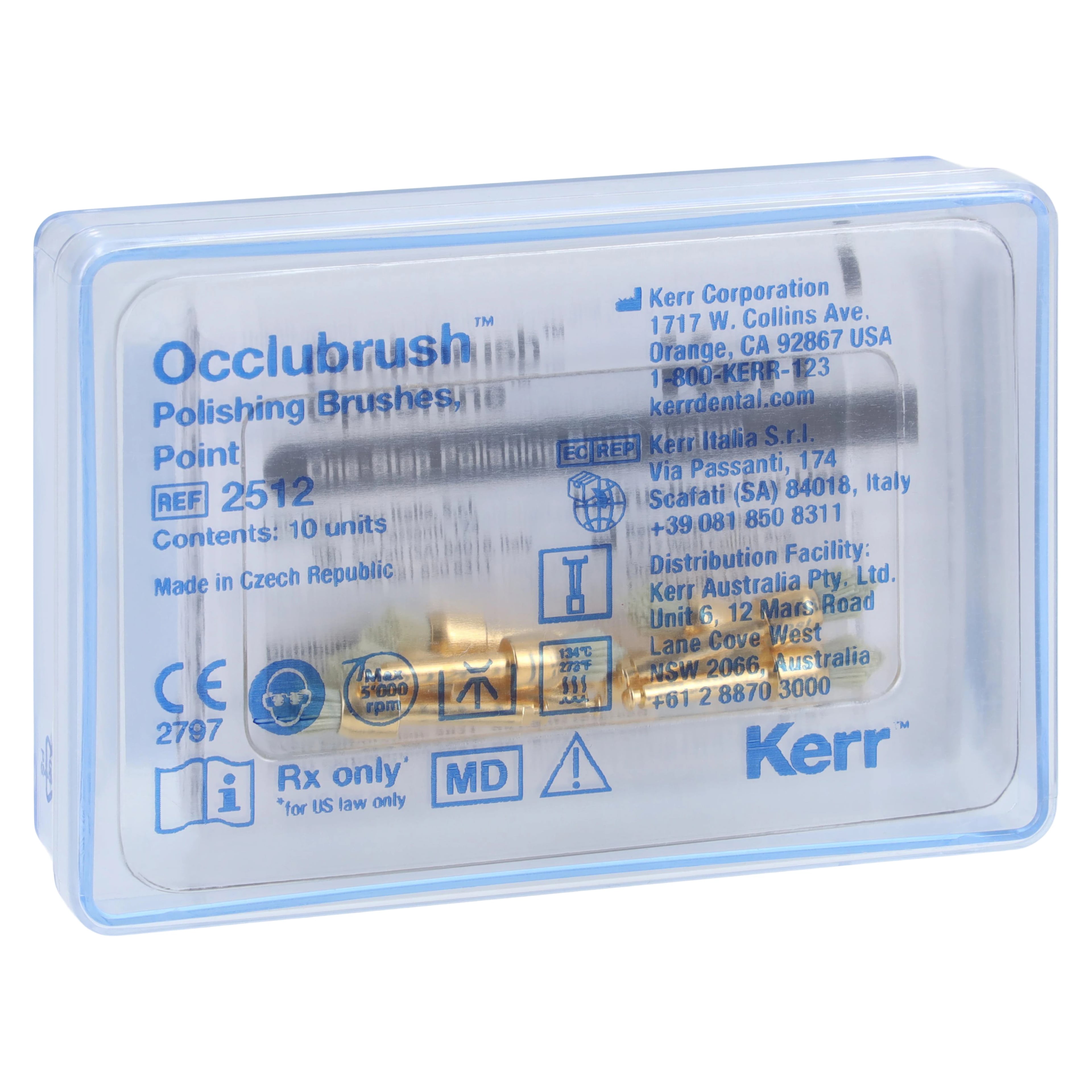 Occlubrush One-Step Polishing Brush Refills, Point, 10/Pk, 2512