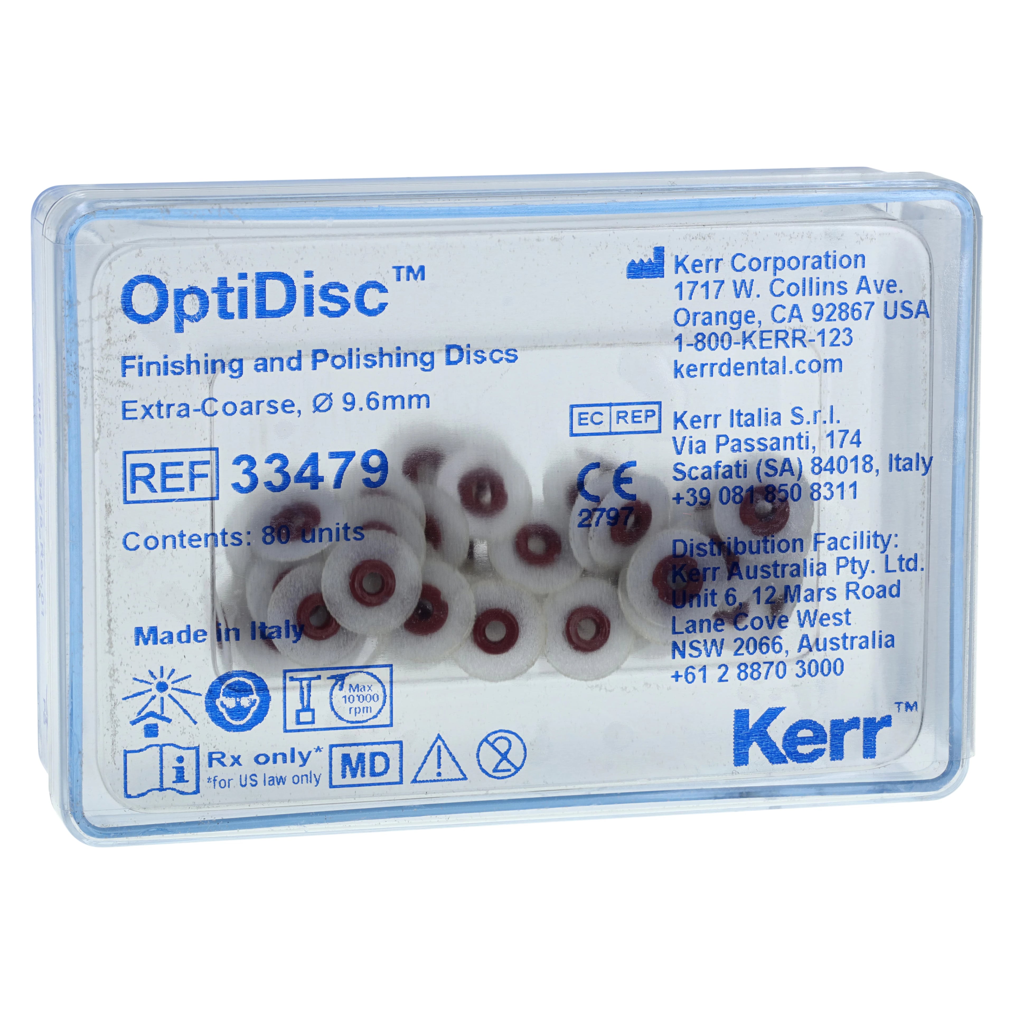 OptiDisc Translucent Finishing & Polishing Disc Refills, 9.6 mm, Extra Coarse, 80/Pk, 33479