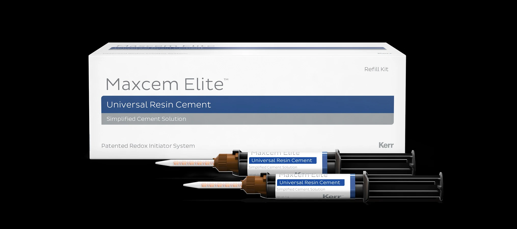 Maxcem Elite Universal Self-Etch Self-Adhesive Resin Cement, White, Refill, 2 x 5 g Dual Syringes, 33873