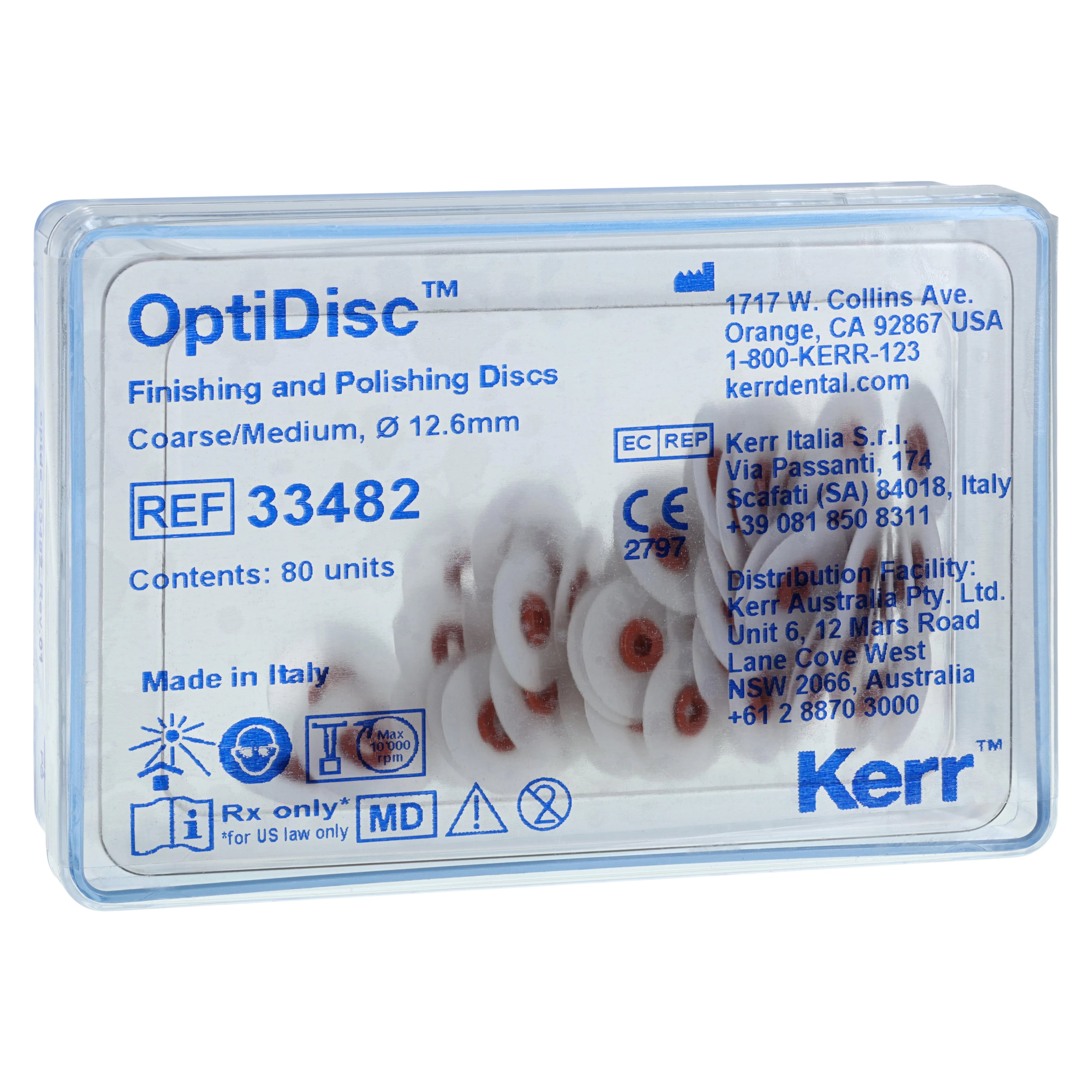 OptiDisc Translucent Finishing & Polishing Disc Refills, 12.6 mm, Coarse/Medium, 80/Pk, 33482