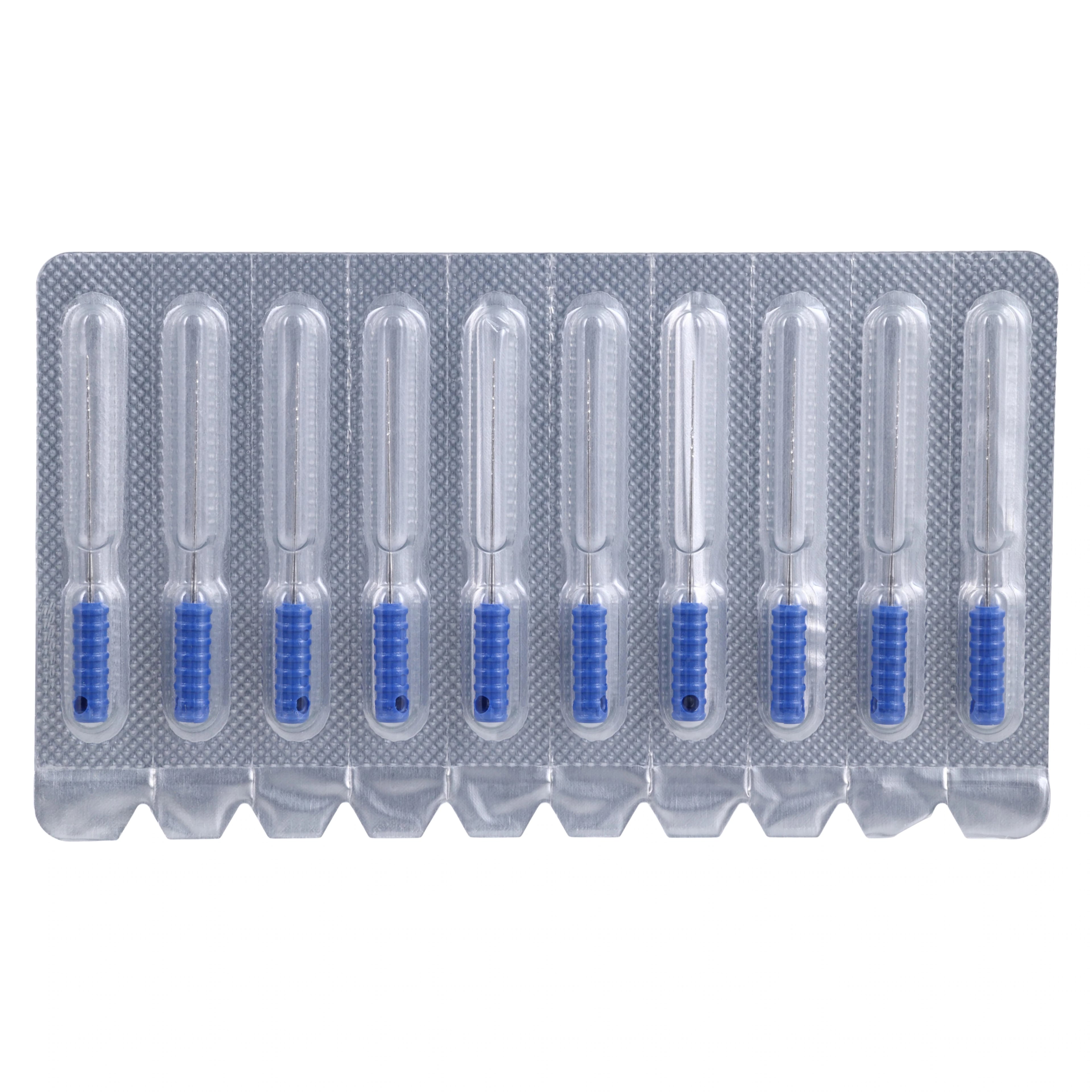 Kerr Barbed Broaches, Fine (Blue), 21mm, Presterilized, 30/Pkg, #17011