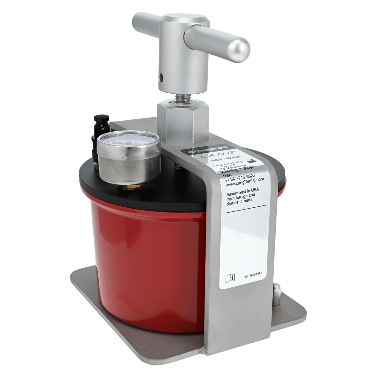 Lang Dental Aquapres Hydraulic Pressure Curing Pot, 5" Diameter, 4905A, 1/Each