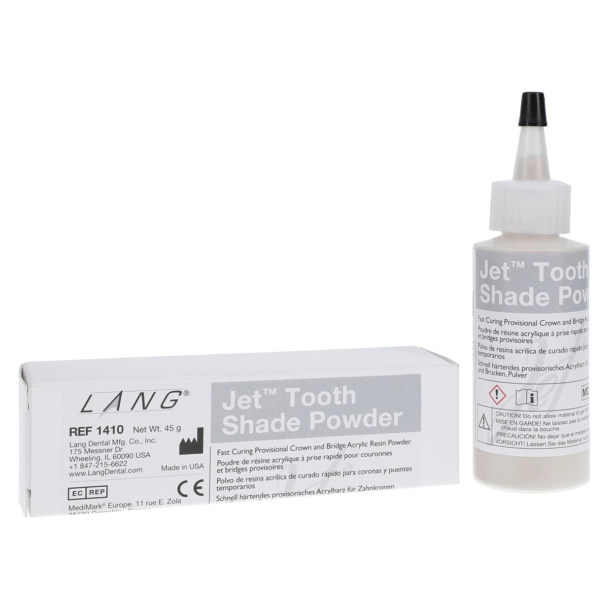 Jet Tooth Shade Temporary C&B Acrylic Resin, Powder, 2 oz, C4, 1/Pk, 1410-C4