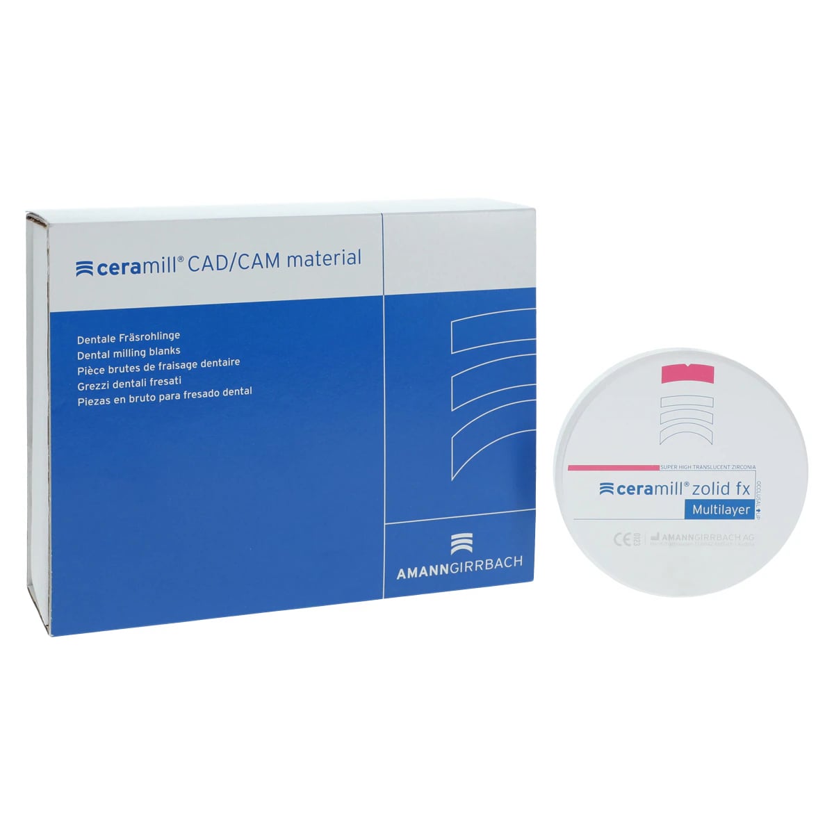 Ceramill Zolid FX ML Multilayer Zirconia Disc, Shade A2/A3, 98 x 20 mm, 1 Disc