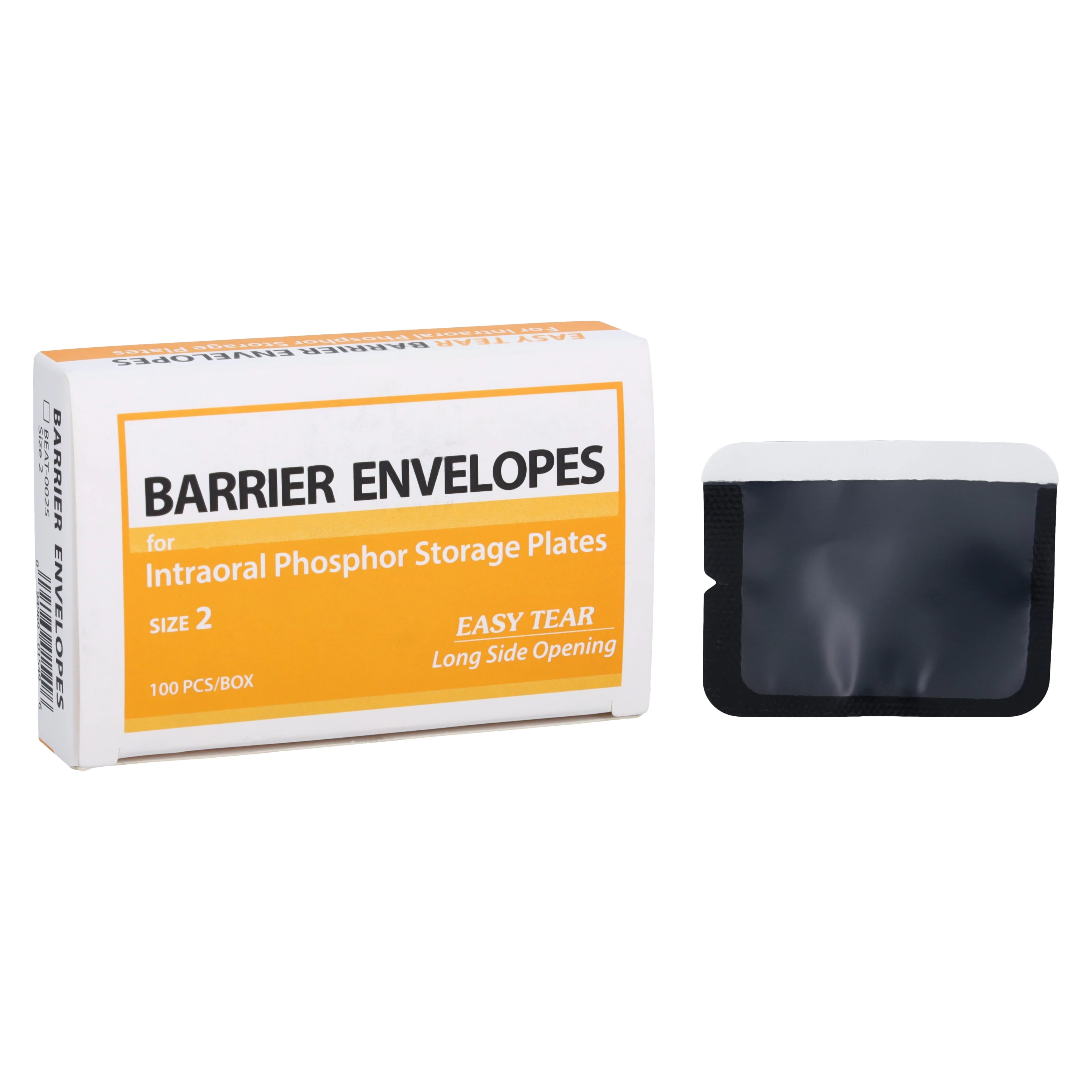 Plasdent Clear ProTection SOFT Easy-Tear Barrier Envelopes, Long-Side Loading, Size 2, 100/Box, BEAT-002S