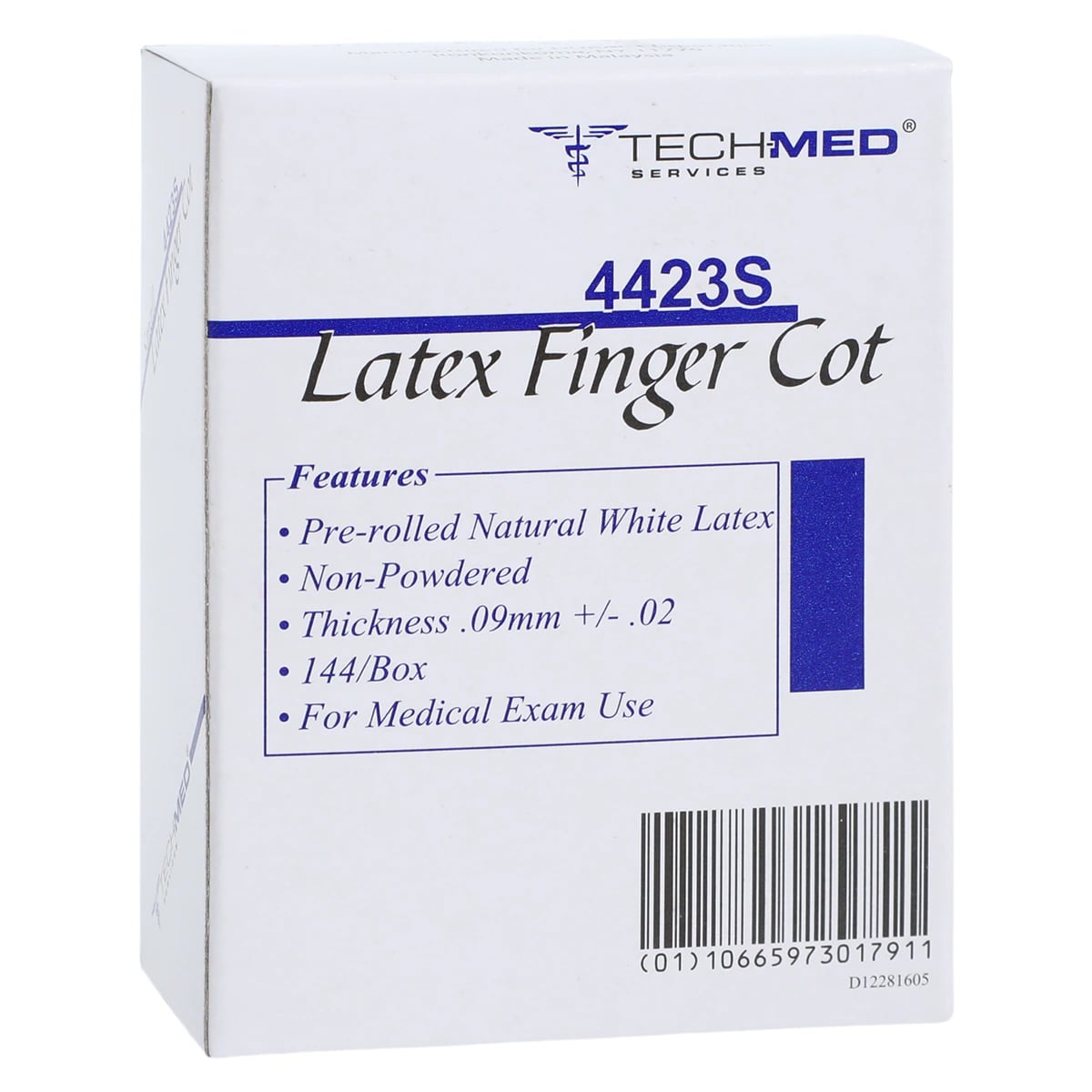 Dukal Latex Finger Cots, Non-Powdered, Pre-Rolled, Small, 144/Box, 4423S