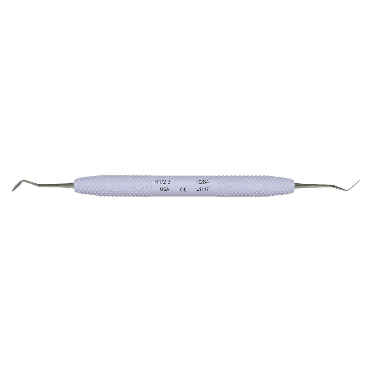 PDT Carver Hollenback 1/2 3, Double End, Alabaster Gray, Resin Handle, Stainless Steel Tip, R284