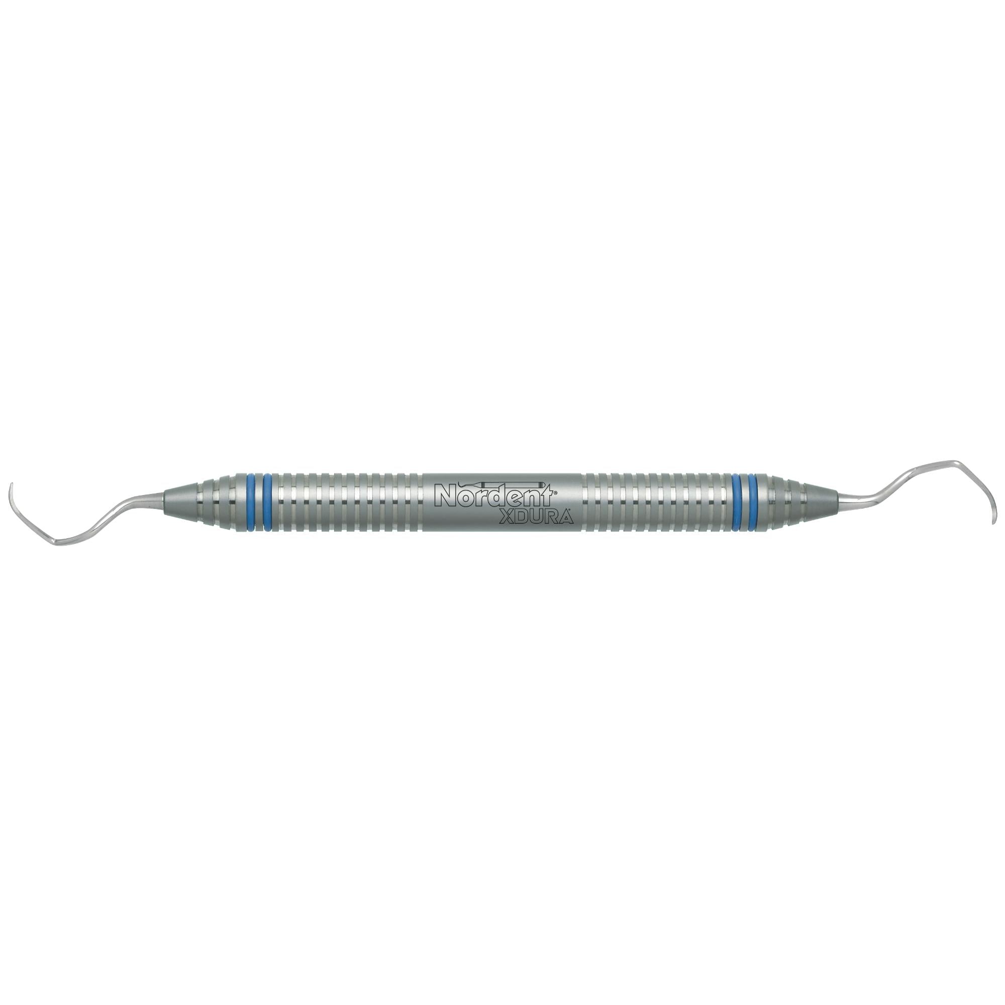 XDURA Universal Curette, Langer #17-18, Double-Ended, DuraLite ColorRings Handle, Stainless Steel, CENSLN17-18