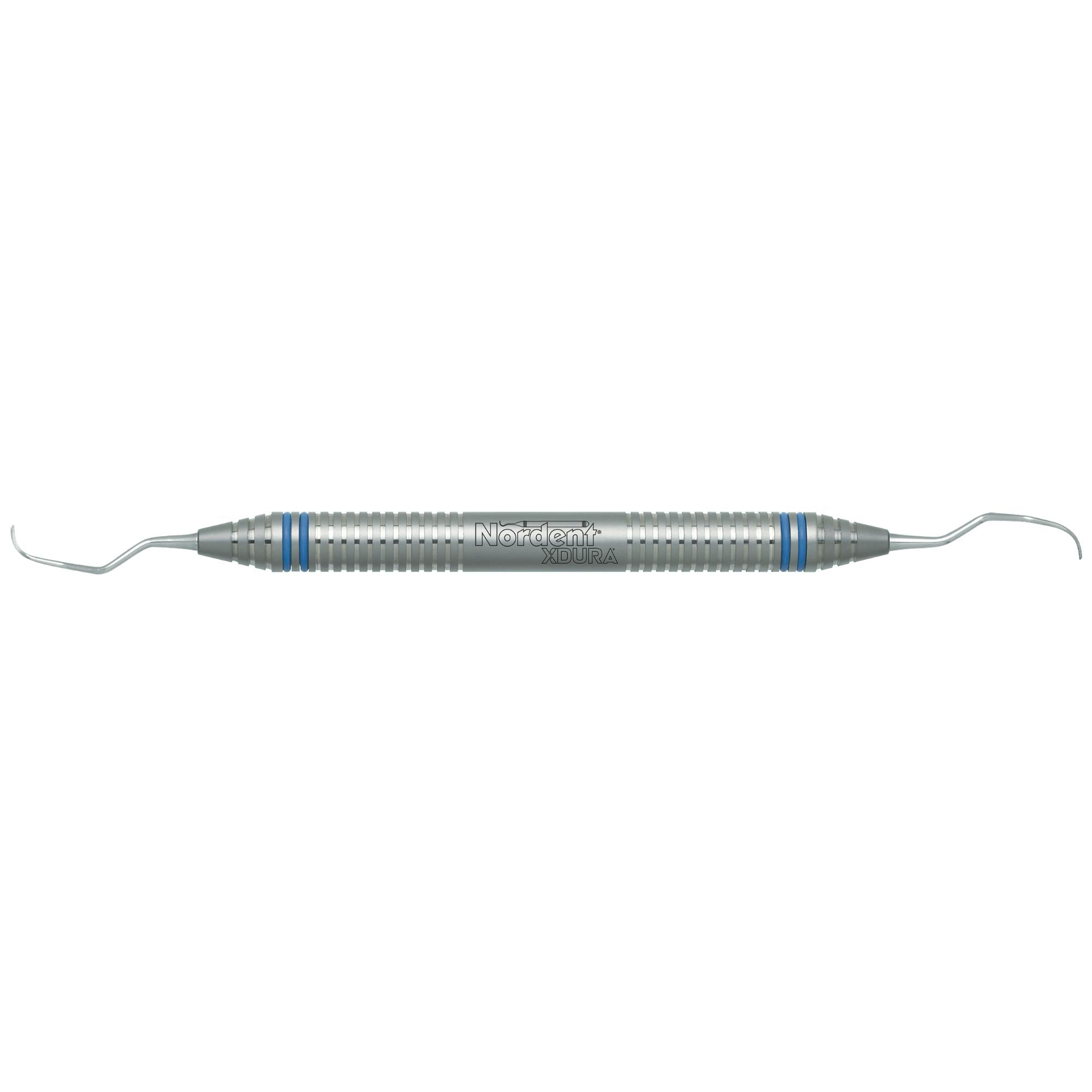 Nordent XDURA Universal Curette, Double-Ended, Langer #3-4, DuraLite ColorRings Handle, Stainless Steel, Each