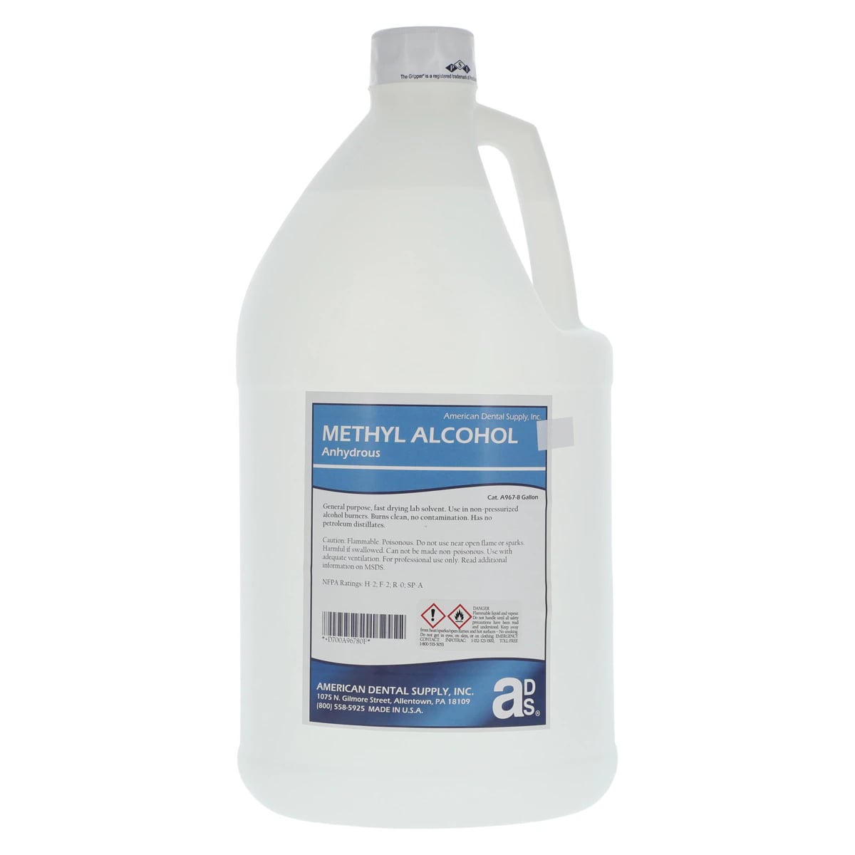 American Dental Supply Methyl Alcohol Anhydrous Fuel Refill, 1 Gallon (128 oz) Bottle, A967-8