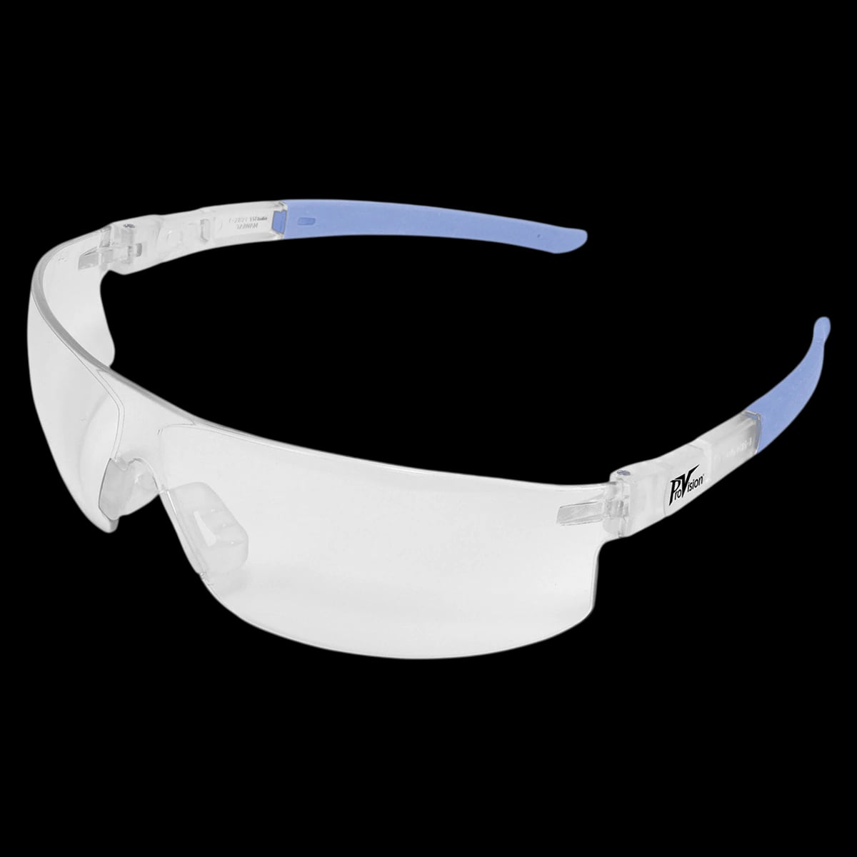 ProVision® Econo Tilts™ Safety Eyewear, Clear Frame/Clear Lens/Blue Tips, Full Size